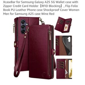 Wine Red Wallet Case for Samsung Galaxy A25 5G